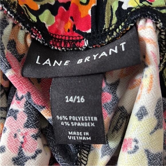 Lane Bryant Floral Print Slit Front Pull On Midi Skirt - Picture 8 of 8